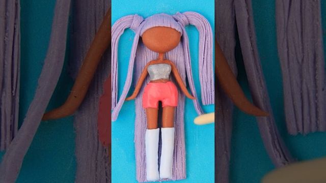 Миниатюрная кукла Кошечка Кей! Идеи для ЛОЛ из пластилина #shorts смотреть онлайн