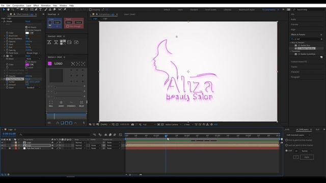 Анимация логотипа в After Effects. Эффект Stroke.