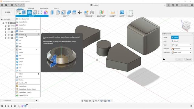 03. Fusion 360. Панель Create смотреть онлайн