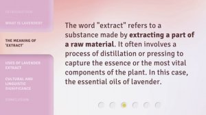 Understanding "Lavender Extract" - A Fragrant Journey in English