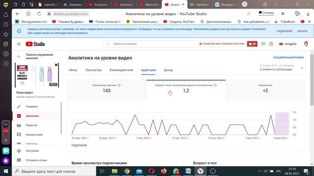 Посмотреть статистику видео YouTube | Аналитика канала YouTube | Возвращающиеся зрители