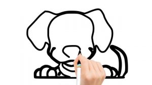 Легкий рисунок собаки, Как нарисовать милую собаку для детей, Легкие рисунки