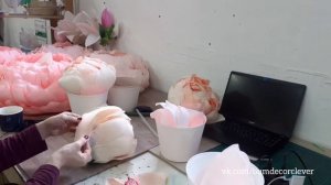 Делаем бутон Пиона из гофрированной бумаги. Ростовые Пионы.