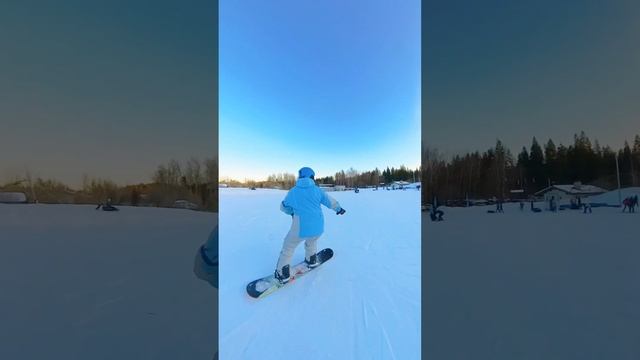 Поставил маму на сноуборд (72 года!)???