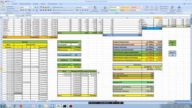 Майнинг. День 230й. Ферма за 2.2млн. Доходы, окупаемость, чистая прибыль смотреть онлайн