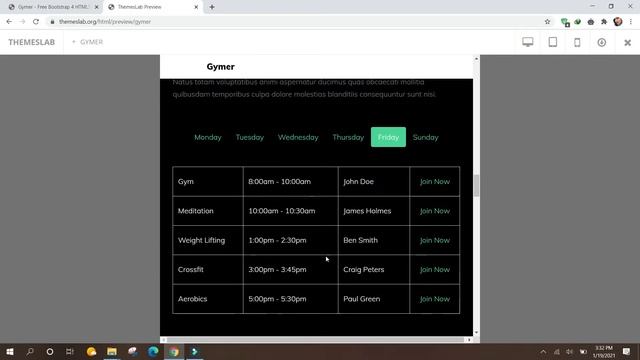 Gymer: Free Bootstrap 4 HTML5 One-page Fitness Website Template смотреть онлайн