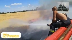 В Николаевской области пожарные пытаются спасти урожай.