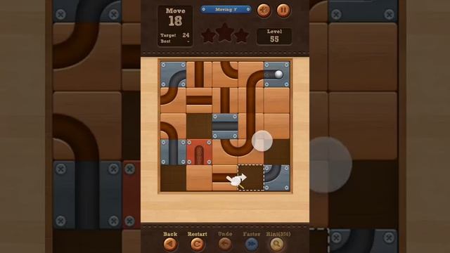 Roll the Ball slide puzzle Moving F Pack Level 55 Solution