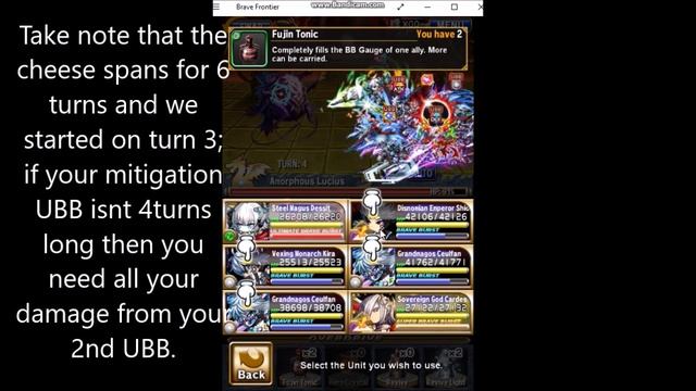 Bravefrontier Global: Lucius Strategy Zone - quick cheese guide -