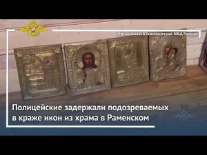 Ирина Волк: Полицейские задержали подозреваемых в краже икон из храма в Раменском