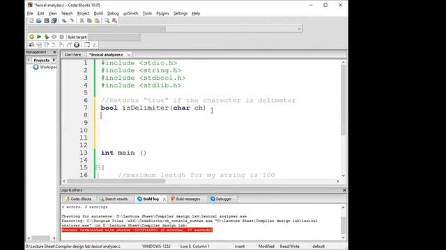 Compiler Design Lab 3, (C program to detect tokens) | Keywords, Identifier, Operators,Separators