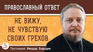 НЕ ВИЖУ И НЕ ЧУВСТВУЮ СВОИХ ГРЕХОВ.  Протоиерей Феодор Бородин