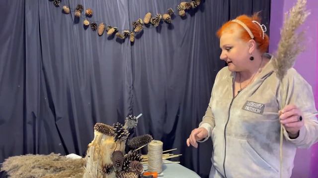 Композиция из природных материалов. Композиция с тростником. Сухоцветы в декоре ЭКО ДЕКОР