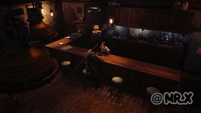 Claire Redfield working at The Sector 7th Heaven