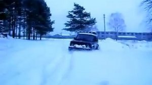 нива  на 29 резине по  снегу