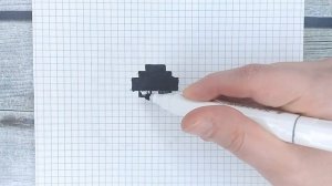 Рисунки по клеточкам только одним чёрным цветом / ЛАПА / Лайк ? АРТ