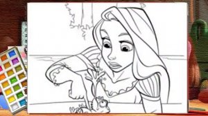 Rapunzel colouring. Раскраска Рапунцель. Как нарисовать Рапунцель.