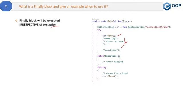 What is a Finally block and give an example when to use it ? смотреть онлайн