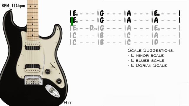 Solid Pop Rock In Guitar Backing Track Jam In E Minor