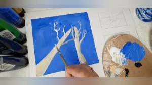 как Рисовать Красивые Березы Акрилом Пейзаж