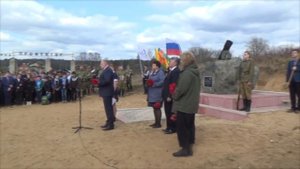 Открытие памятника погибшим воинам в Калашниково.