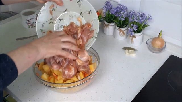 Рецепт ужин и обед, БЕЗ ВОЗНИ  картошка с мясом в духовке