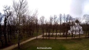 Гдовский кремль с воздуха. Псковская область. Аэросъемка.
