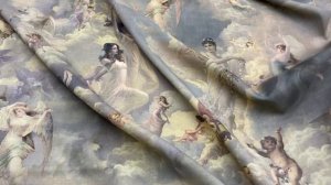 Платьевая  оливкового цвета с принтом  ангелы 29517