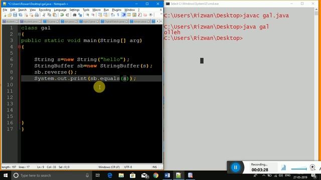 String palindrome in java
