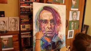 Dolphin Дельфин Андрей Лысиков portrait art painting timelapse drawing process by Arts Albach 2017