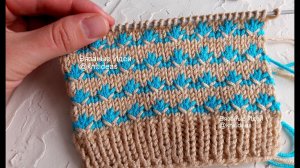 Красивый двухцветный узор спицами!