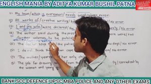 Spotting error part-4 english mania by a k bushil for bank ssc mba  police upsc and all competitive