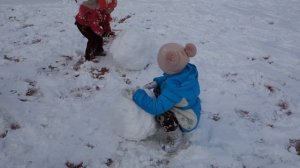Дети лепят снеговика(24.01.21)