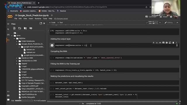Stock price prediction using RNN with Keras | Recurrent Neural Network Tutorial | Naukri Learning смотреть онлайн
