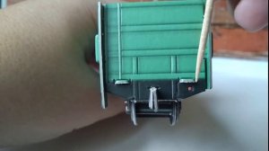 Полувагон (зелёный) 1/87 из картона УМБУМ (Умная Бумага)