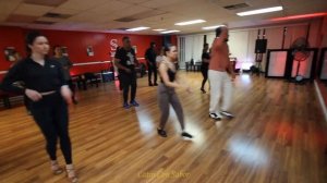 Salsa shine lesson by Angel Peguero & Stephany Moore on Friday 3-3-23 at Scarlet Mambo Dance Studio