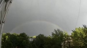 Двойная радуга ? и раскаты молнии ⛈️ сильная гроза в Москве