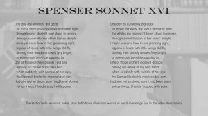 Poetry: Edmund Spenser Amoretti Sonnet 16 - Modernised English with Notes