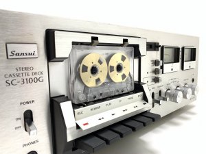 Винтажная кассетная дека SANSUI Stereo Tape SC-3100G с 2 головками-ЯПОНИЯ-1978-ГОД