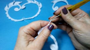 Ещё один завиток, связанный крючком, для Ирландского кружева.