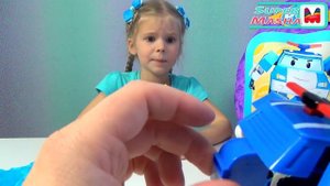 Робокар Поли большое яйцо с сюрпризом открываем игрушки Giant surprise egg Poli Robocar toys