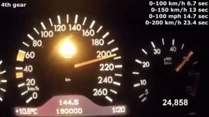 0-250 km/h Mercedes-Benz E 430 W210 4.3L V8 M113 279 Hp