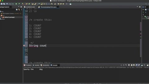 Developing Algorithms Using Strings in Java