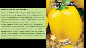 Перец сладкий Звезда Востока Желтая F1