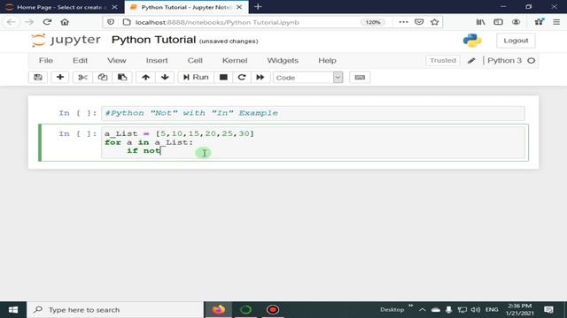 Use Of "Not" With "In" Operator | Python 4 You | Lecture 40