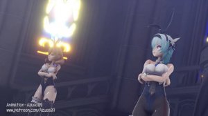 [Genshin Impact x MMD] Lisa, Eula and Rosaria - SCREAM - Bunny version