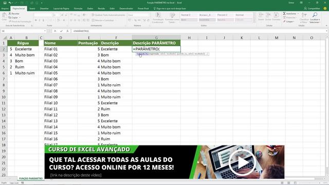 Função PARÂMETRO no Excel смотреть онлайн