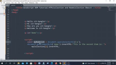 JavaScript Programming Language HTMLCollection and NodeList Object Part 27