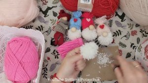 Рождественские гномы! Я не устаю их делать! Это просто бомба! Подарки поделки из пряжи diy идеи.