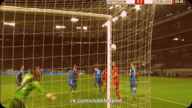 Хоффенхайм 0:2 Байер. Гол Кислинга сквозь сетку